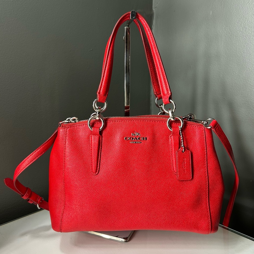 Coach Bright Red Mini Christie Carryall Satchel Crossbody Style F57523